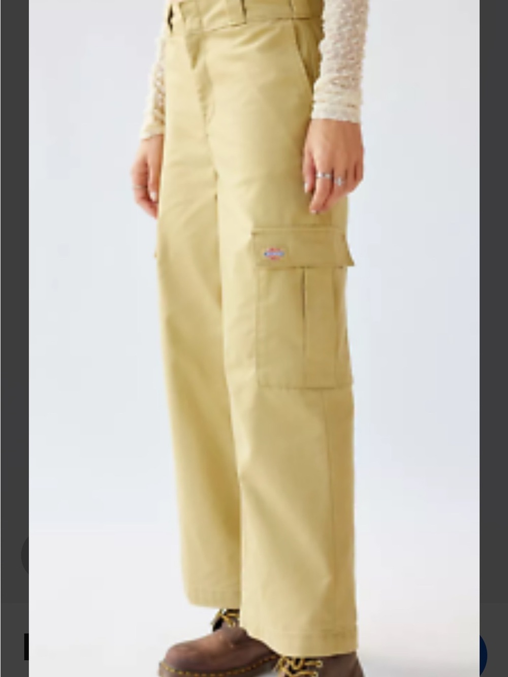 Dickies Women's Khaki Wide-Leg Cargo Pants